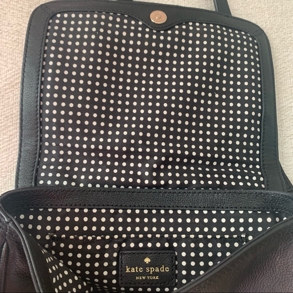 Kate Spade New York Leather Crossbody Bag Black Bow